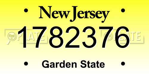 1782376 New Jersey License Plate