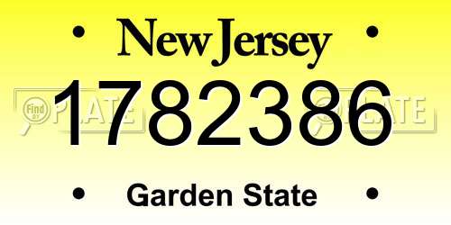 1782386 New Jersey License Plate