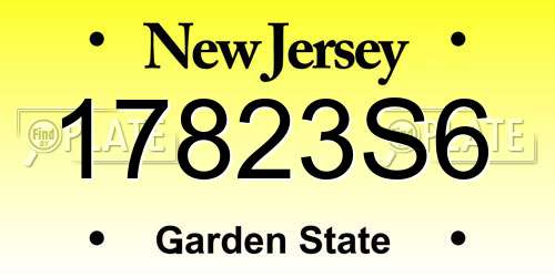 17823S6 New Jersey License Plate