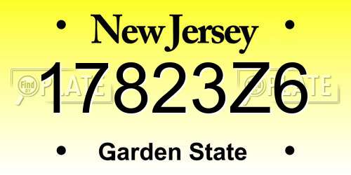 17823Z6 New Jersey License Plate