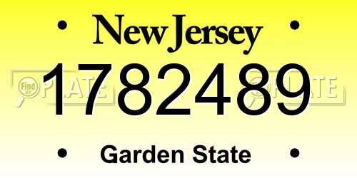 1782489 New Jersey License Plate