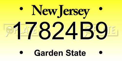 17824B9 New Jersey License Plate