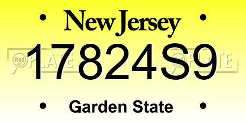 17824S9 New Jersey License Plate
