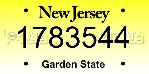1783544 New Jersey License Plate