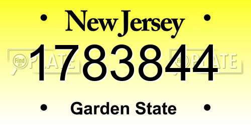 1783844 New Jersey License Plate