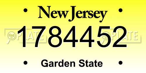 1784452 New Jersey License Plate