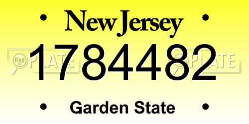 1784482 New Jersey License Plate