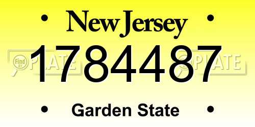 1784487 New Jersey License Plate