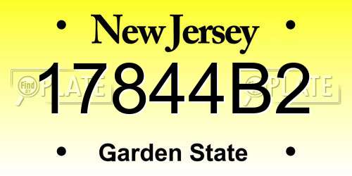 17844B2 New Jersey License Plate