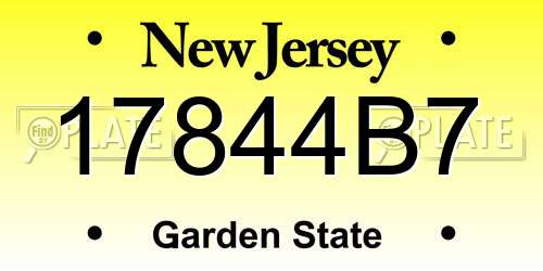 17844B7 New Jersey License Plate