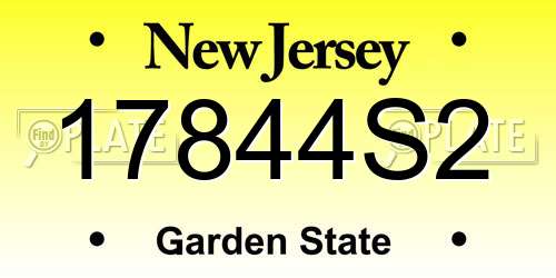 17844S2 New Jersey License Plate