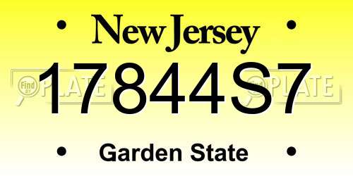 17844S7 New Jersey License Plate