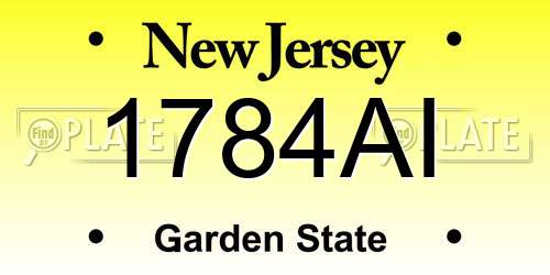 1784AI New Jersey License Plate