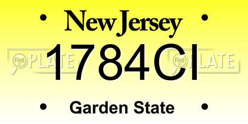 1784CI New Jersey License Plate