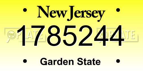 1785244 New Jersey License Plate
