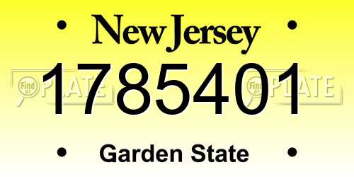 1785401 New Jersey License Plate