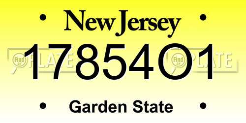17854O1 New Jersey License Plate