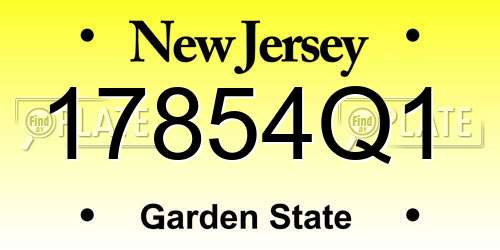17854Q1 New Jersey License Plate