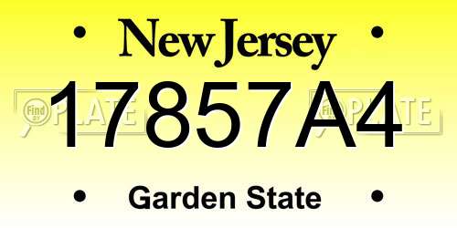 17857A4 New Jersey License Plate