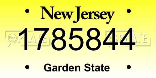 1785844 New Jersey License Plate