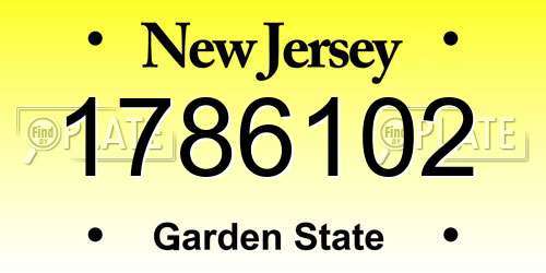 1786102 New Jersey License Plate
