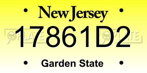 17861D2 New Jersey License Plate
