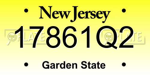 17861Q2 New Jersey License Plate