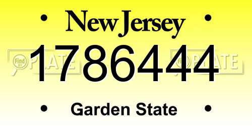 1786444 New Jersey License Plate