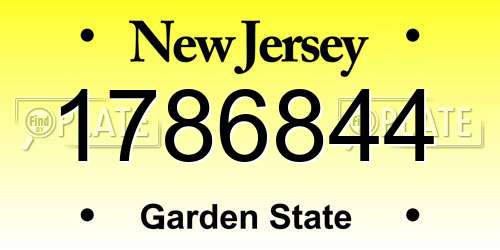 1786844 New Jersey License Plate