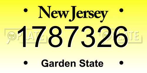 1787326 New Jersey License Plate