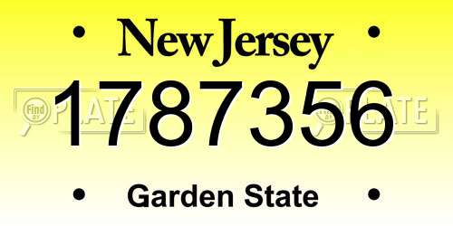 1787356 New Jersey License Plate