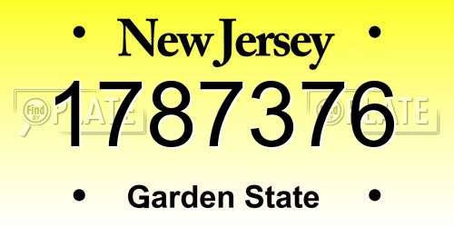 1787376 New Jersey License Plate