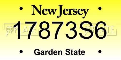 17873S6 New Jersey License Plate
