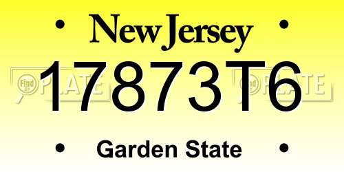 17873T6 New Jersey License Plate
