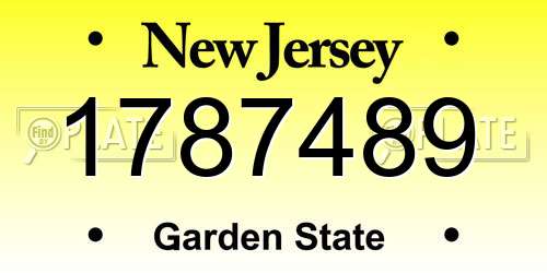 1787489 New Jersey License Plate