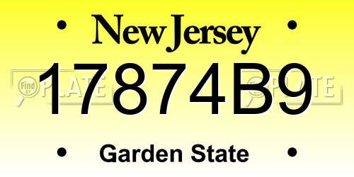 17874B9 New Jersey License Plate