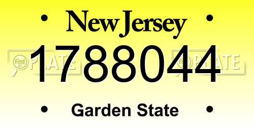 1788044 New Jersey License Plate