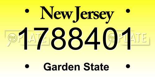 1788401 New Jersey License Plate