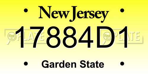 17884D1 New Jersey License Plate