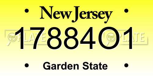 17884O1 New Jersey License Plate