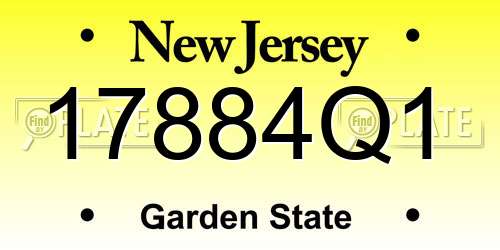 17884Q1 New Jersey License Plate