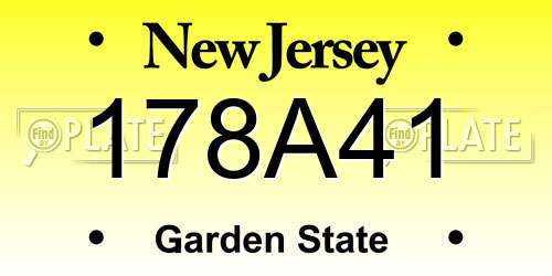 178A41 New Jersey License Plate