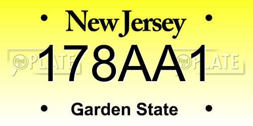 178AA1 New Jersey License Plate