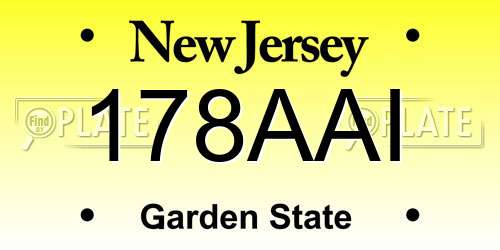 178AAI New Jersey License Plate