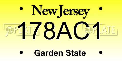 178AC1 New Jersey License Plate