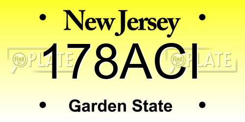 178ACI New Jersey License Plate