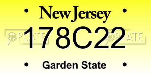 178C22 New Jersey License Plate