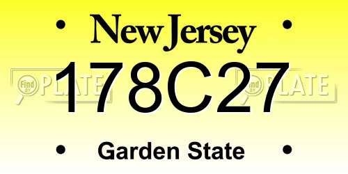 178C27 New Jersey License Plate