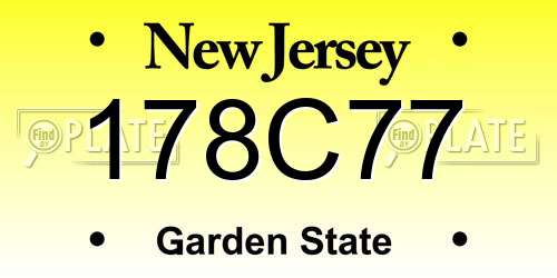 178C77 New Jersey License Plate
