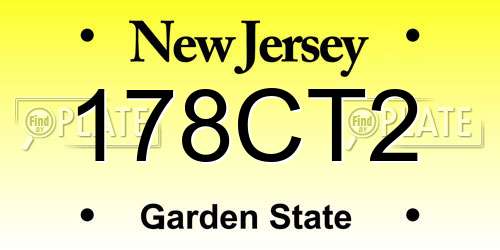 178CT2 New Jersey License Plate